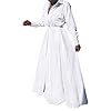 Bodycon4U-Womens-Pleated-Long-Sleeve-Party-Cocktail-Long-Maxi-Button-Down-White-Shirt-A-line-Dress-Plus-Size-Pockets-Front Bodycon4U Women's Pleated Long Sleeve Party Cocktail Long Maxi Button Down White Shirt A-line Dress Plus Size Pockets Front XL