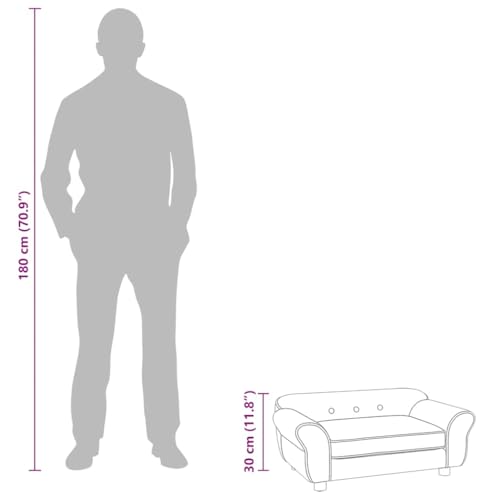 vidaXL Hundesofa Braun 72x45x30cm Plüsch Hundecouch Hundebett Haustiersofa