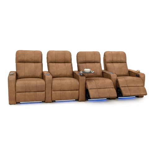 Image of Seatcraft Monterey Home Theater Seating Tawny Row of 4