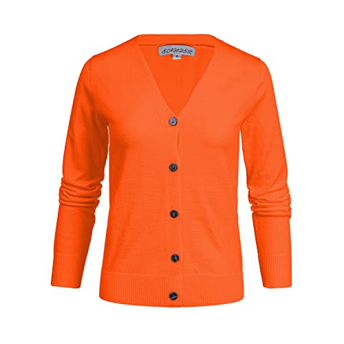 Women's V-Neck Long Sleeve Button Down Lightweight Sweater Soft Knit Cardigan4