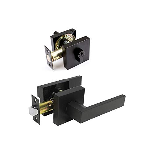 TOGU ANSI Grade 3 Heavy Duty Entry Door Lever and Deadbolt Lockset Passage Door Handle Lock Set for Home Exterior Door Front Doors,Bedroom,Storeroom,Oil Rubbed Bronze