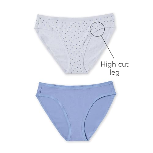 Image of Pact Women's Organic Cotton Bikini Underwear, Classic Fit Panties with High Cut Leg
