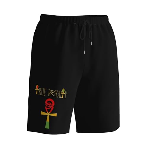 True Royalty Melanin Kemetic Ankh African Mens Swim Trunks Quick Dry Board Shorts 7" - Hawaii Beach Swimwear3