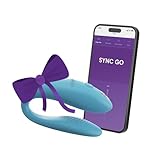 We-Vibe Sync Go Vibrator für Paare Travel Edition - C-Förmiger Vibrator - Wearable für Paare - Vibrationen für gemeinsamen Genuss - Wiederaufladbar - Reiseetui - Türkis