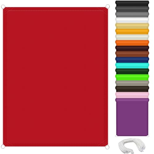 Sonnensegel Wasserdicht Rechteckig 3 x 4 m Wetterbeständig Wasserabweisend Sonnenschutz 100% PES Sun Sonnensegel Sonnenschutz Sonnentuch für Garten Terrasse Balkon, Rot