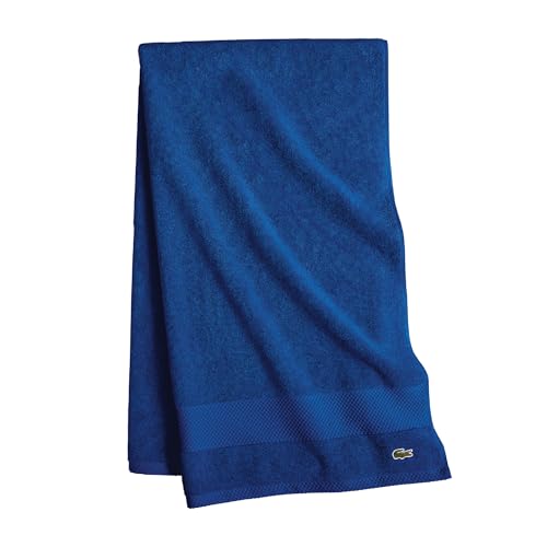 Lacoste Heritage Supima Serviette de bain en coton, bleu foncé (Surf Blue), 76,2 x 137,2 cm