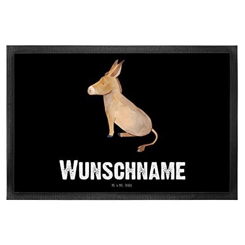 Mr. & Mrs. Panda 40 x 60 cm Personalisierte Fußmatte Esel - Personalisierte Geschenke, Tiermotive,...