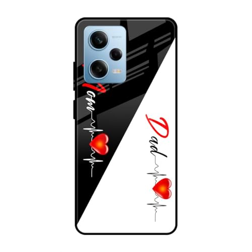 Image of SmashItUp Mom | Dad | Mom and Dad | Maa Paa Designer Printed TPU Metal Case Mobile Back Cover for Redmi Note 12 Pro 5G