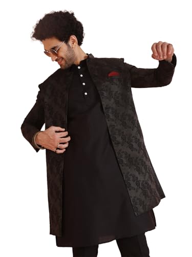 Image of KISAH Men Kurta Sherwani Trouser Set