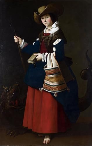 Peinture Francisco de Zurbarán Sainte Marguerite toile chambre 60x90cm