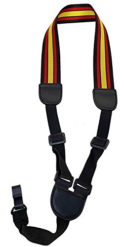 Correa para ukelele estilo cuello ajustable ROCKYOU S001-3 modelo Espaa. Con pinza sin botn de enganche, sin tornillos, manos libres
