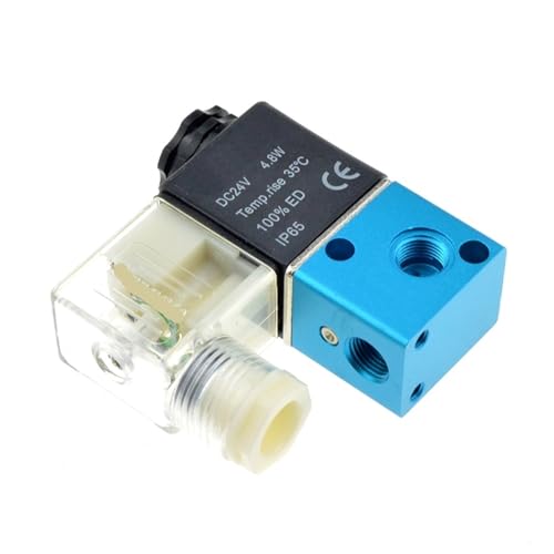 Válvula solenoide neumática de 2 posiciones y 3 vías para control de aire de 24V 3