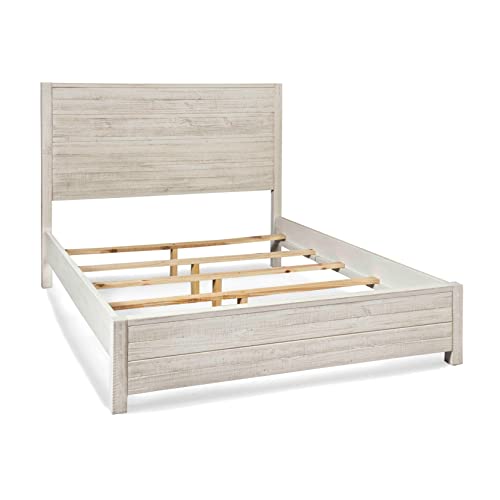 Grain Wood Furniture Montauk Solid Wood Bed, Full Size, Rustic Off-White #TOP3