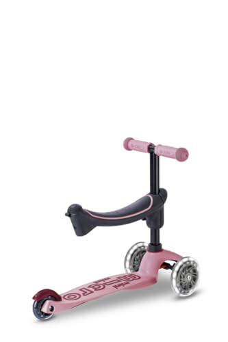 micro™ mini micro Deluxe Rock & go LED | Das ORIGINAL | Innovatives 6-in-1 System | Vom Wippen zum Scooter, Alles INKLUSIVE | Roller f&uuml;r Kinder von 1 bis 6 Jahren (Dusty Rose)