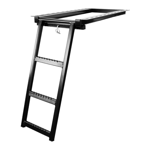 Escalera extensible para camión, 3 niveles, color negro