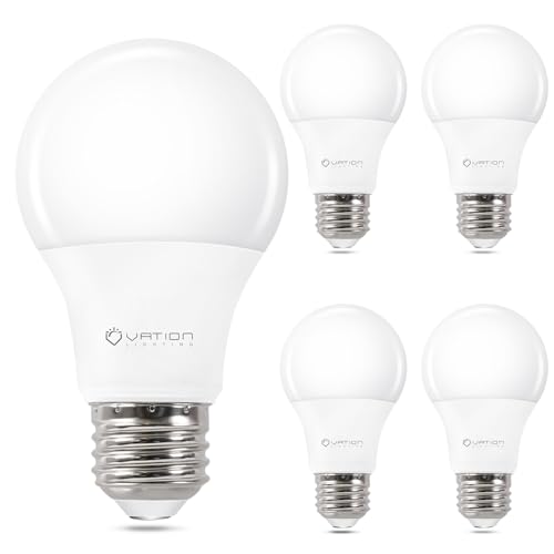 Image of VATION LIGHTING 4 Pack 40W Equivalent A19 LED Light Bulbs, Soft White 2700K, Non-Dimmable Efficient 5Watt, 450 Lumens, ETL /UL Listed, E26 Standard Base, Energy Efficient for Bedroom Home Office