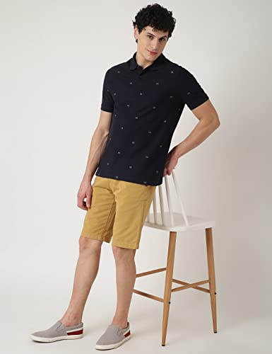 Image of Marks & Spencer Mens Printed Cotton Polo Neck Regular Fit T-Shirt