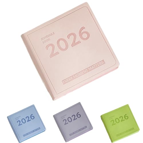 FFYGYNFDE 2026年手帳 スケジュール帳 マンスリー手帳 A6 デイリーノート 2026 年 1 月始まり B6 サイズ 完全に平らに開ける コンパクト持ち運びやすいポケットノート ビジネスプランナー 糸綴じ製本 厚手ドライボンド紙 カラーインデ