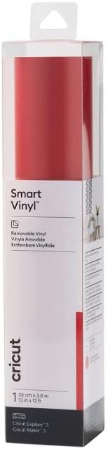 Cricut Smart Vinyl Removable 1 Sheet 33cm x 3.6m Red, (12ft)