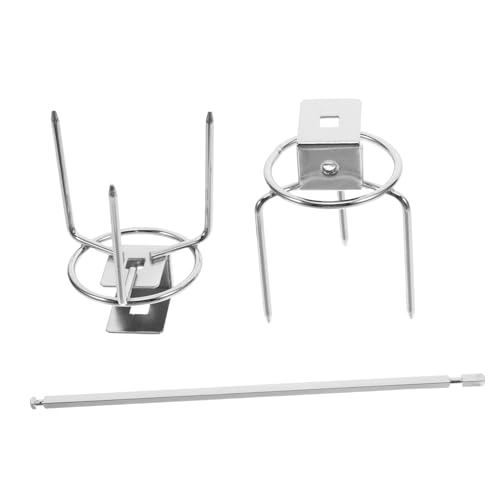 PartyKindom Versatile 28cm Rotisserie Grill Basket Stainless Steel Turkey Roasting Rack for Home Restaurant Meat Fork