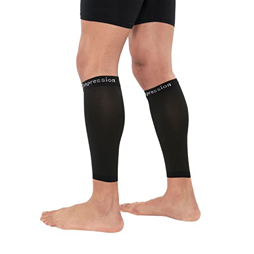 Copper Compression Calf Sleeves - Footless Compression Socks For Running, Cycling, & Fitness. Support And Relief From Shin Splints, Varicose Veins, Sore Muscles + Joints, Sprains, Strains (1 Pair Large) #TOP7