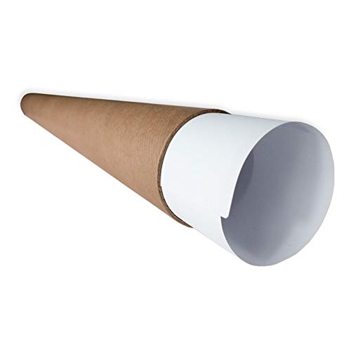 Pack 44 Tubos cartón 50 x 650 mm. Marrón. Incluidas tapas de plástico blanco. Alta resistencia