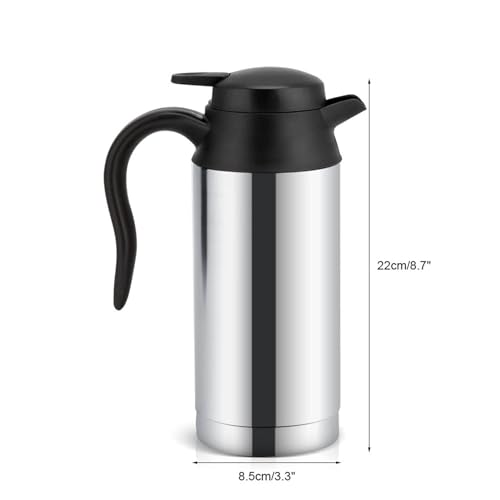 Tetera eléctrica para auto 750 ml acero inoxidable miniatura 7