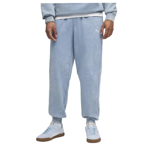 PUMA Mens Elevated Essentials Acid Wash Fleece Sweatpants Casual - Blue3