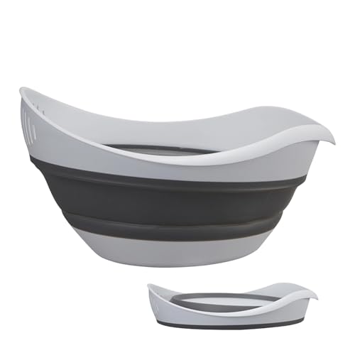 Colador de cocina | Contenedor de almacenamiento plegable de gran capacidad, colador de verduras, escurridor de pasta, colador de cocina, para drenar, lavar, frutas, verduras, hogar, apartamento