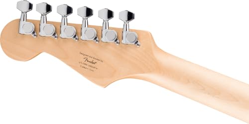 Image of Squier by Fender Debut Collection HT HSS Stratocaster Electric Guitar, Laurel Fretboard, White Pickguard, 2 Tone Sunburst | Starter electric guitar, free lessons included, 2-year warranty, HSS pickups, satin finish, ideal for kids and adults