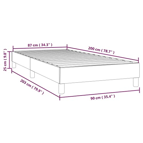 INLIFE Boxspringbett Schwarz 90x200 cm Stoff,17.5kg,3120486 – Bild 3