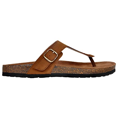 Image of Hx London Genuine Nubuck Leather Slipon Adjustable Sandals for All Day & Ethnic Wear