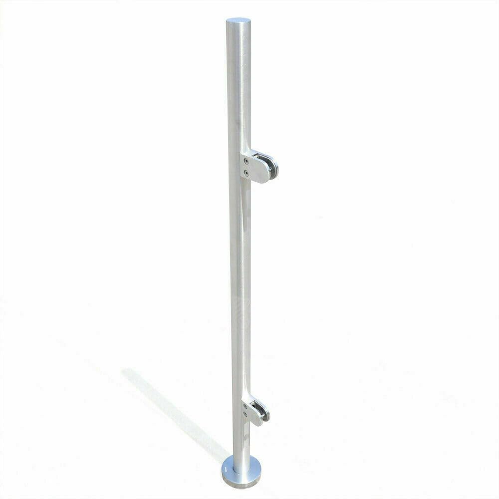 Barandilla para escaleras de 110 cm con soporte de cristal inoxidable prémium 7