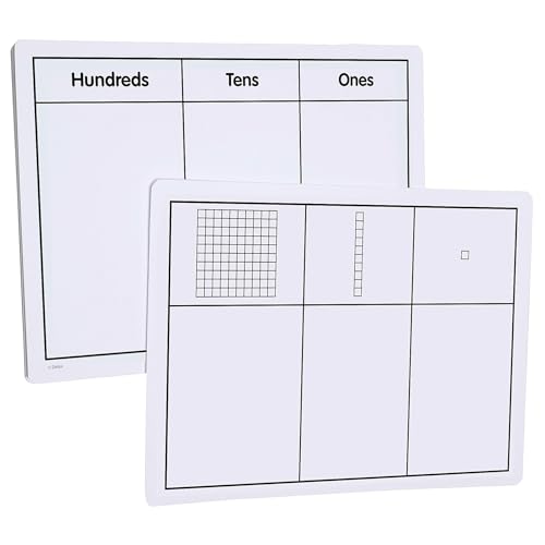 Didax Write-On and Wipe-Off Base Ten Mats, Set of 10
