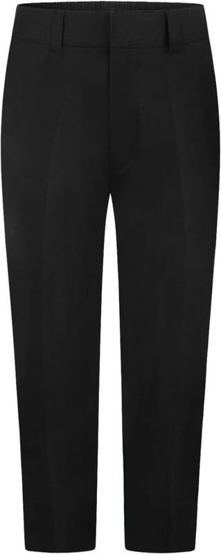 RASH ACCESSORIES Pantalones escolares resistentes para niños de talla grande con escudo de teflón, edades de 5 a 16 años, trabillas para cinturón, semielásticos, cremallera y clip, repelentes al agua.