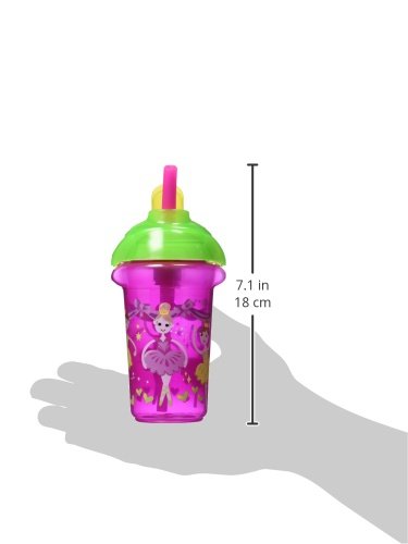 Munchkin Click Lock Flip Straw Cup, Pink/Purple, 9 Ounce, 2 Count