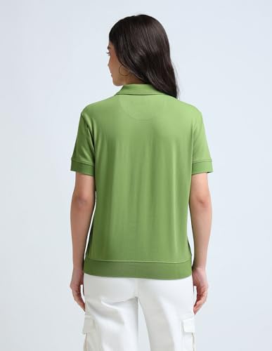 Image of U.S. Polo ASSN. Women's Cotton Solid Loose Fit Polo Shirt