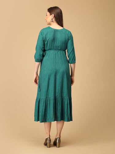 Image of The Mom Store Maternity and Nursing Wrap Dress for New Mom | Pre and Post Pregnancy Wear for Womens | Trendy Stylish Printed Friendly Dresses for Women | Comfortable