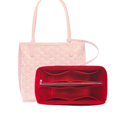 Divitize Premium Purse Organizer for Mini Anjou Bag Organizer Insert, fits Anjou PM Organizer, Anjou GM Insert, Handmade 2mm Thick Oval Shaped Felt Snug Sturdy Silver Zip (For Anjou PM, Hot Magenta)