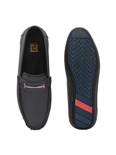 Image of FOOTLOOSE Stylish Grey Comfort Loafers for Men's