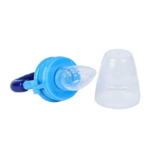 Image of Baby Feeding Set: 3-Piece Silicone Baby Fruit Nibbler & Feeder, Heat Sensor Spoon (Multicolor)