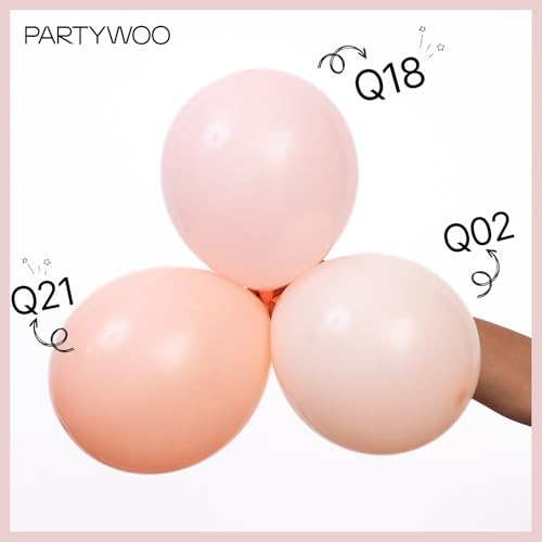 Image of PartyWoo Baby Pink Balloons 140pcs Different Sizes of 18 12 10 5 Inch Pastel Light Pale Pink Balloon Arch Kit for Baby Shower Gender Reveal Wedding Princess Birthday Party Decorations Pink-Q18