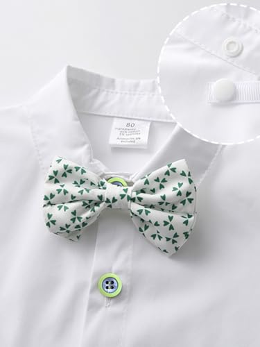 Image of Boarnseorl Baby Boys Pants Sets, Infant Long Sleeve Shirt + Pants + Bow Tie + Suspenders Outfits