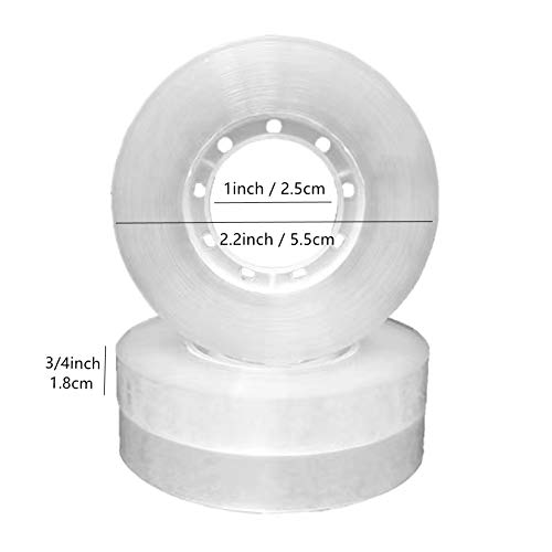 Transparent Tape Refill Rolls for Dispenser, Tear by Hand,12 Rolls x 900 inches