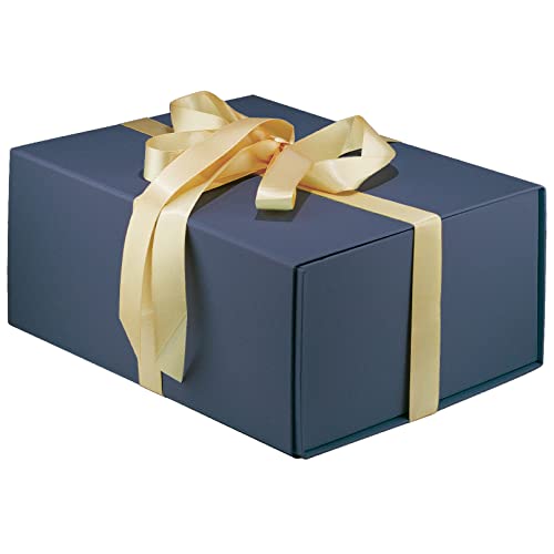 MOYEUPAC Blue Gift Box,9' X 7' X 4' Gift Box with Lids for Presents Magnetic Closure Gift Packaging for Birthday,Christmas, Halloween and Various Holidays (Gentleman Blue)