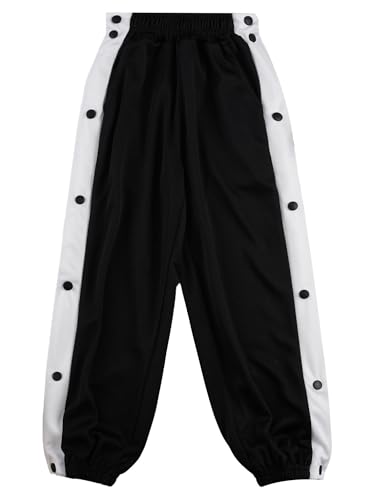 Youth Boys Basketball Pants, Side Button Running Casual Loose Jogger Athletic Workout Sweatpants3