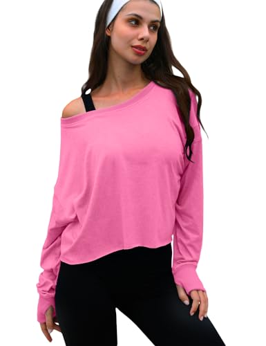 Image of UNIANKIYA Open Back Workout Tops for Women Long Sleeve Cropped Athletic Clothes Gym Running Yoga Low Impact Sports T Shirts