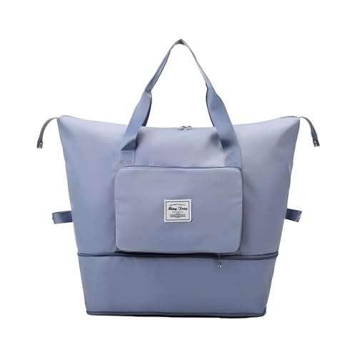 Bolsa Dobrável que vira mochila – Compacta, Resistente e Fácil de Levar, na cor Azul Clara – Leve, Prática e Ideal para o Dia a Dia