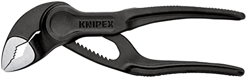 KNIPEX Cobra XS Mini-Wasserpumpenzange, 100 mm, Muttern bis 24 mm, Rohre bis 28 mm, Selbstklemm-Effekt, Rohrzange, EDC, 87 00 100
