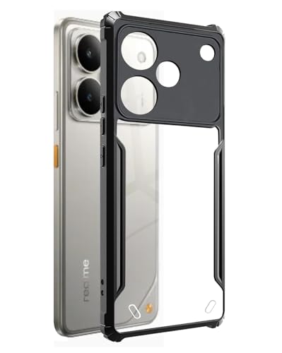 Image of NSTAR Shock Proof Clear Protective Back Case for Realme P4 Pro 5G | Acrylic Crystal Clear 360 Degree Protection- (PC & TPU, Black Bumper)
